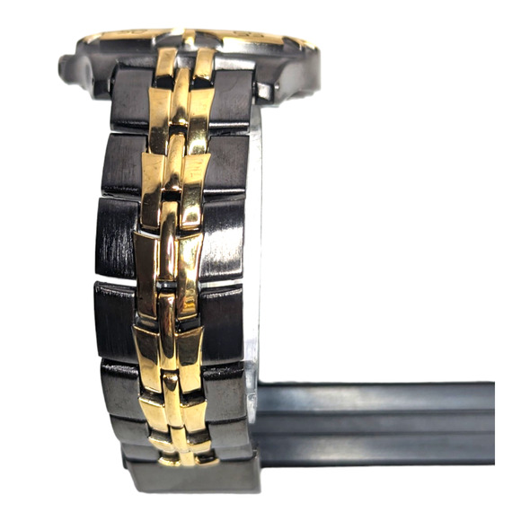 Two Tone Gray Face Silver Dial Men's Quartz Movement Stainless Steel Wristwatch - Picture 4 of 12